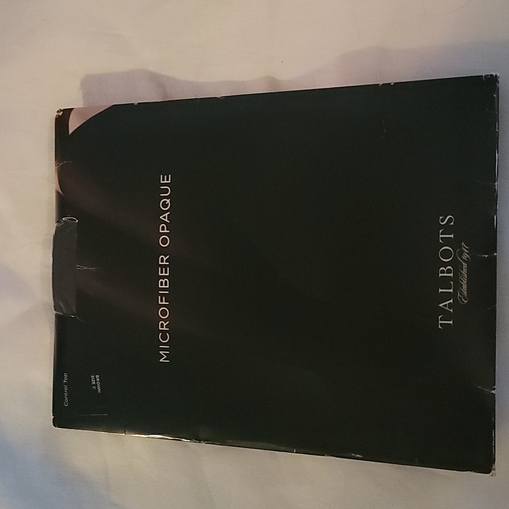 Talbots microfiber opaque control top size C Brown stockings